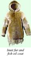 Inuit fur and fish oil coat